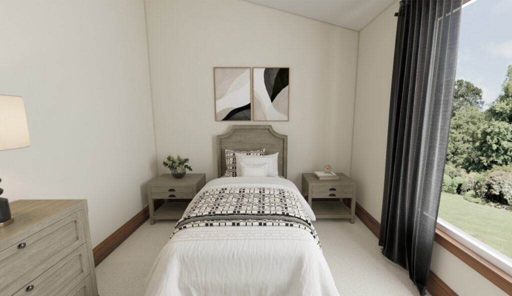 Home Plan 1964 bedroom 3 from our 3D tour.