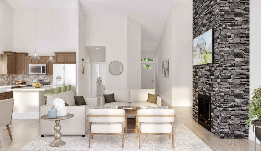Home Plan 1494 great room.