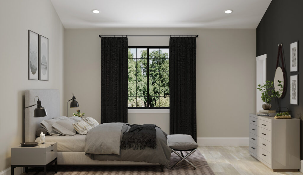 Home Plan 1664 primary suite.