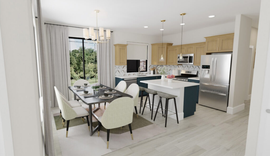 Home Plan 1248 dining and kitchen.