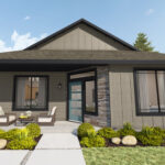 Home Plan 1248 3D front exterior with upgrades.