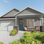Home Plan 1494 front exterior with upgrades.