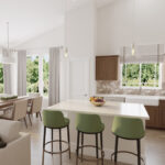 Home Plan 1494 dining room and kitchen.