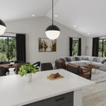 Home Plan 1664 dining and living room.