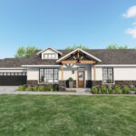 Home Plan 1716 front exterior with upgrades.