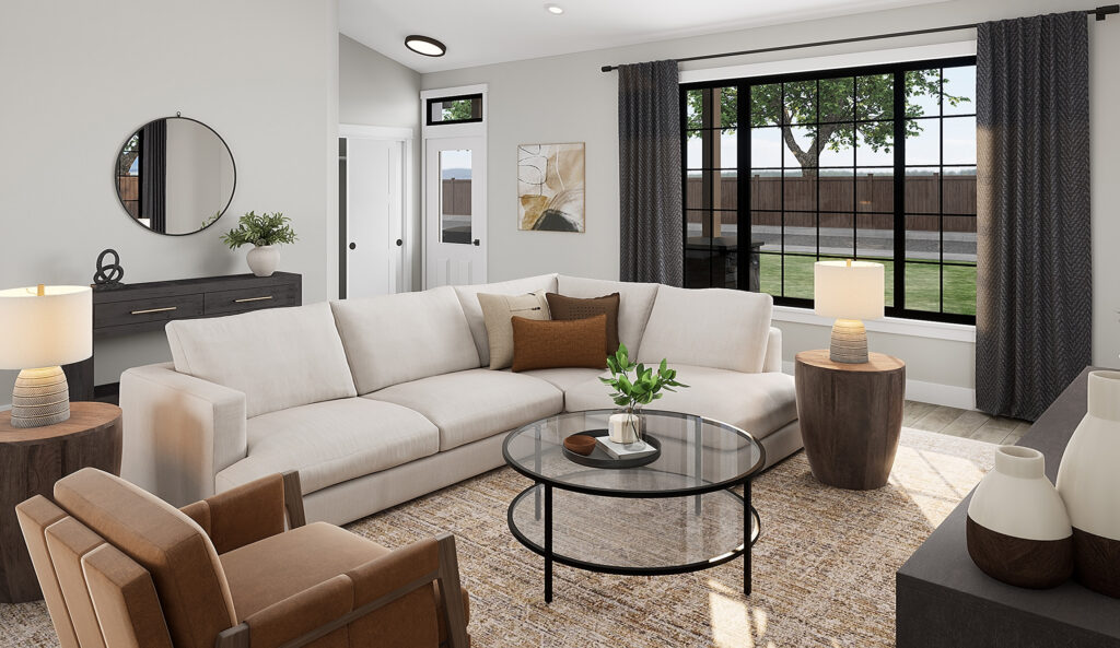 Home Plan 1716 great room.