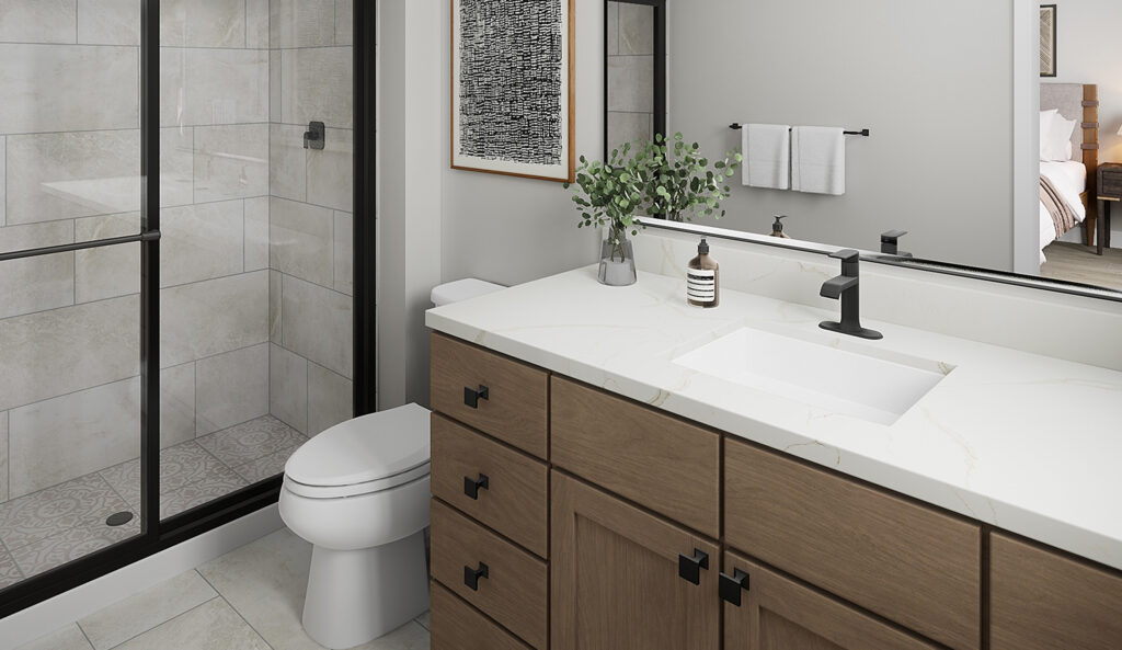 Home Plan 1716 primary bath.