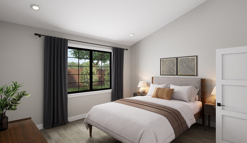Home Plan 1716 primary suite.
