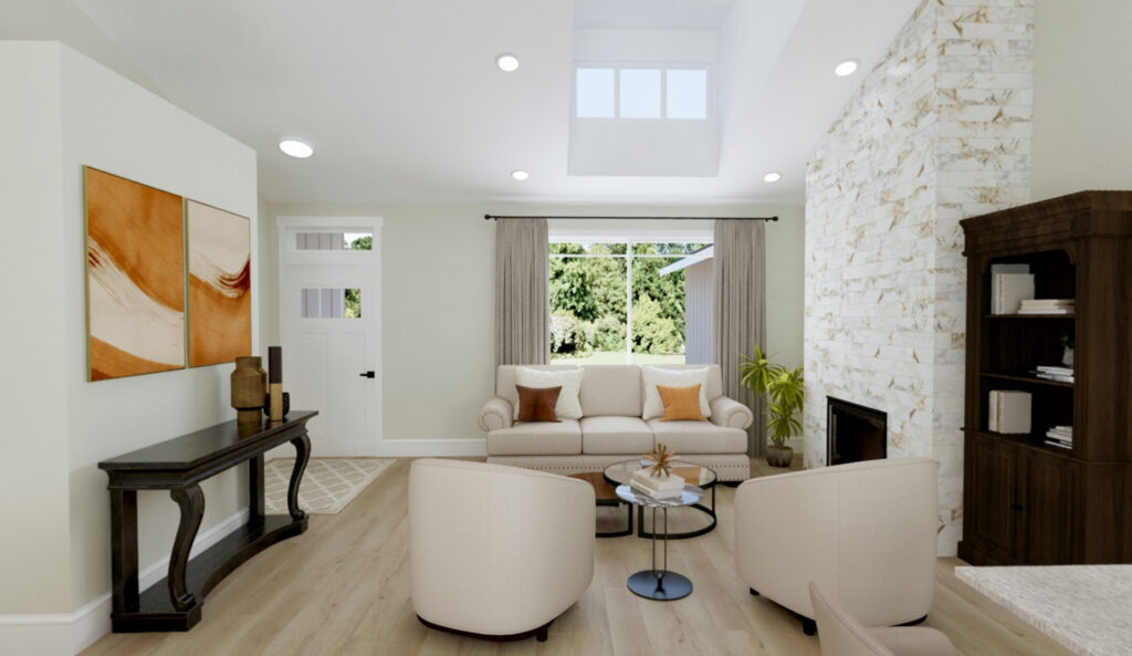 Home Plan 1721 entry and great room.