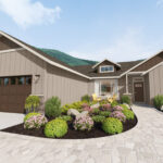 Home Plan 1721 front exterior with upgrades.