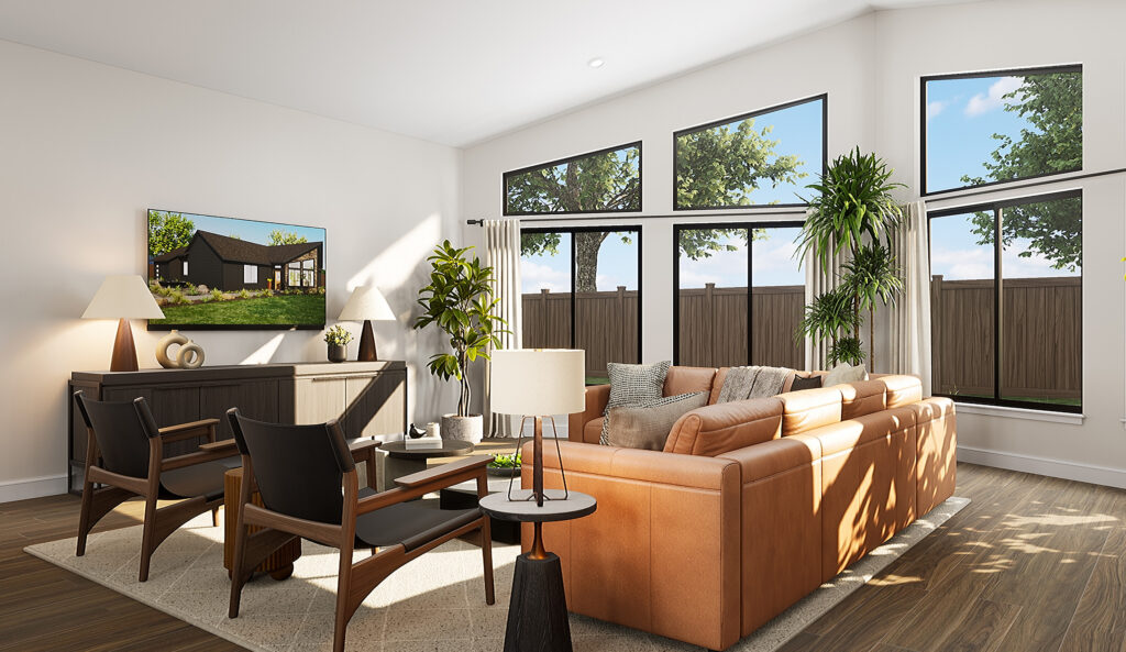 Home Plan 2041 great room.