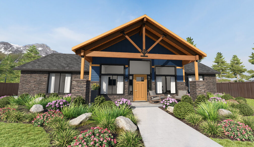 Home Plan 2188 front exterior with upgrades.