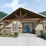 Home Plan 3295 3D front exterior with upgrades.