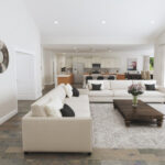 Home Plan 3295 great room and kitchen.