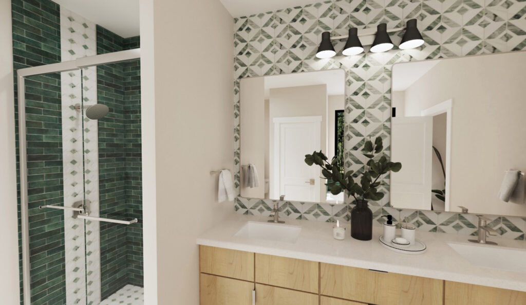 Home Plan 3464 primary suite 1 bath.