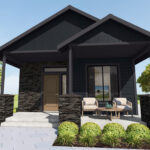 Home Plan 500A 3D tour front exterior rendering.