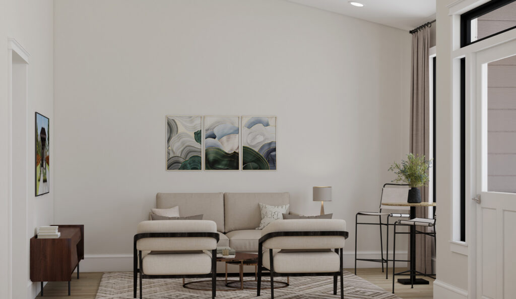 Home Plan 500B living room.