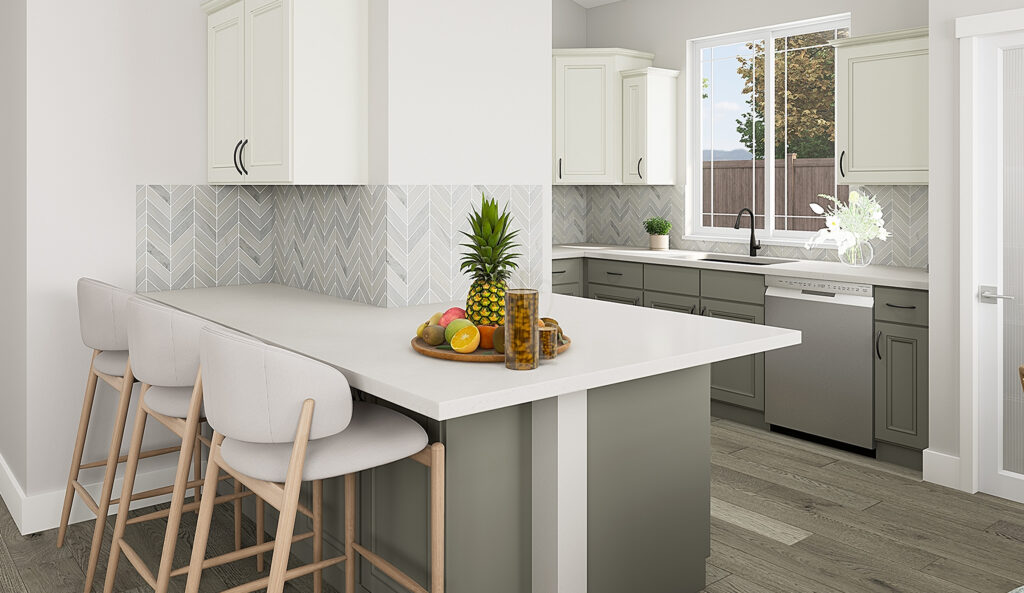 Home Plan 800 kitchen and bar.