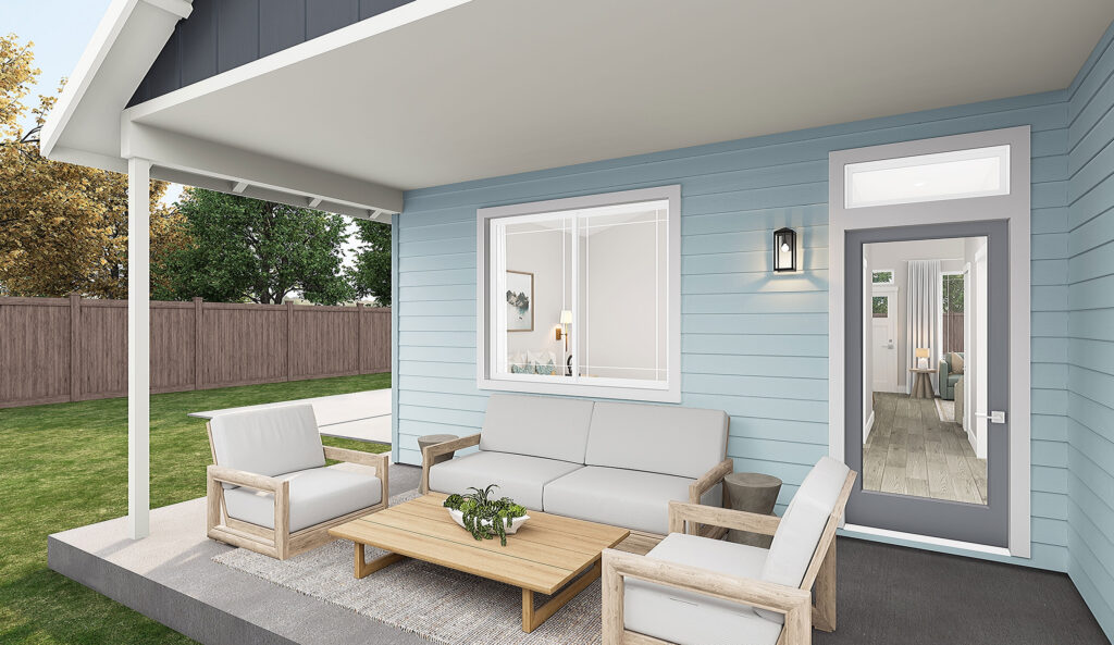 Home Plan 800 outdoor living space.