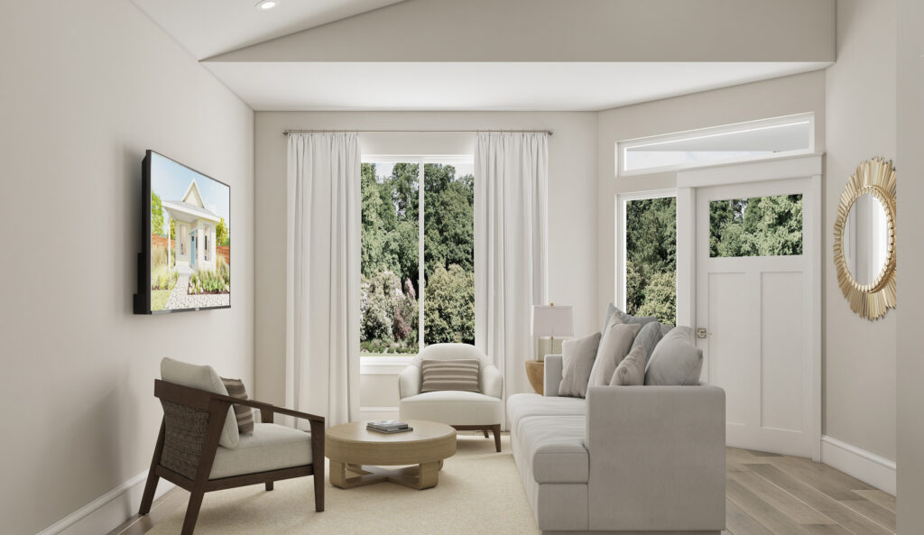 Home Plan 897A living room.