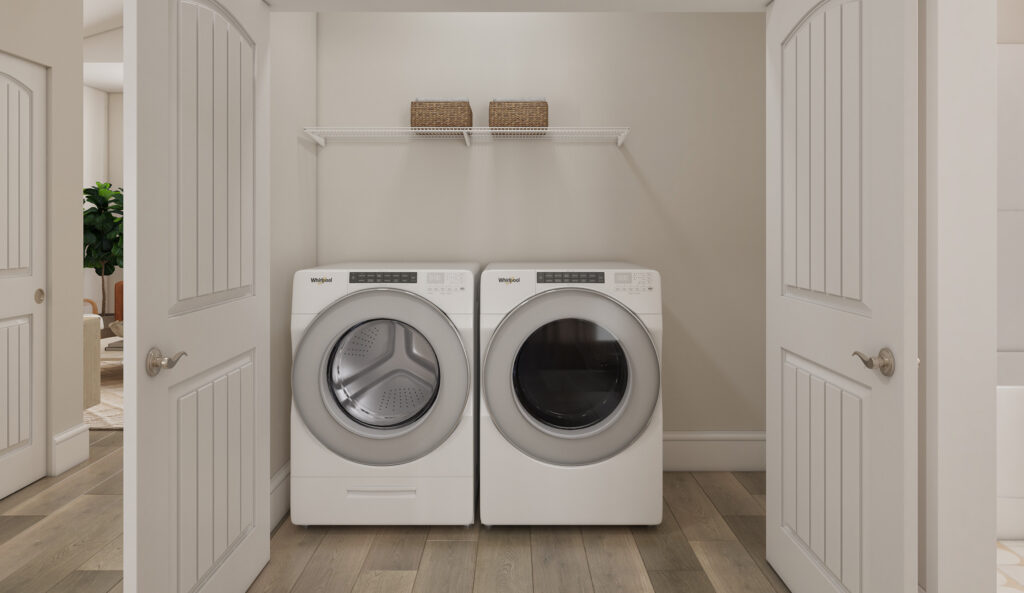 Home Plan 897B laundry space.