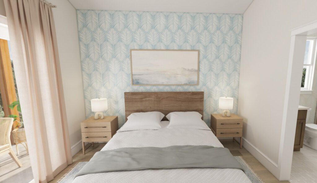 Home Plan 897B primary suite.