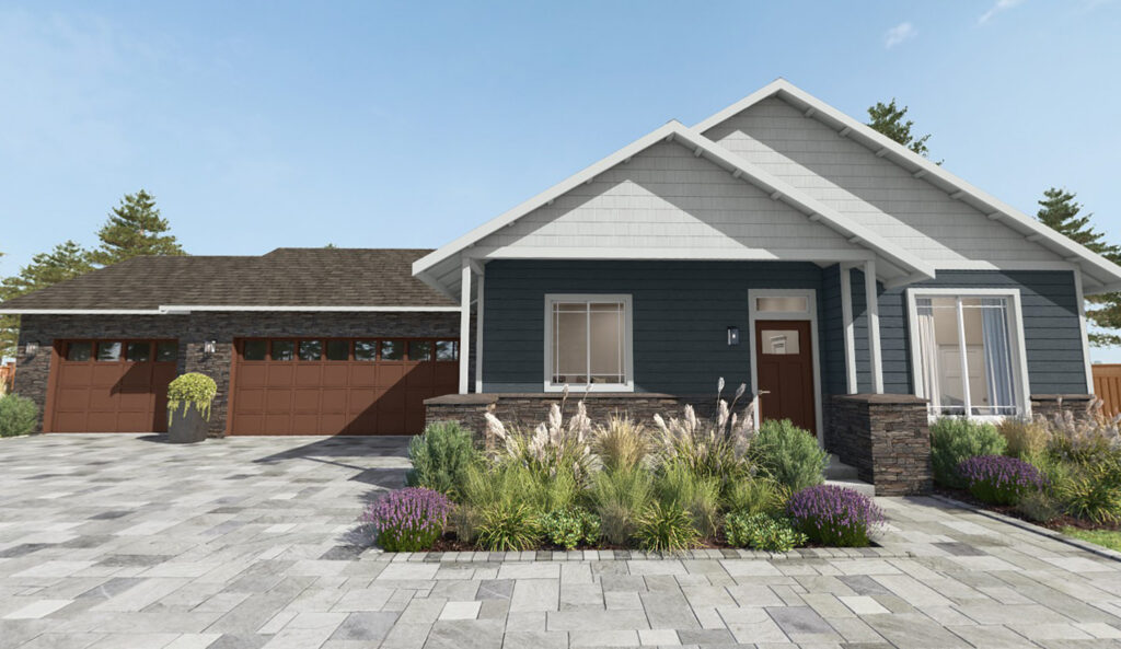 Home Plan 984 3D virtual exterior front.