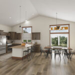 Home Plan 1964 kitchen and dining room from our 3D tour.