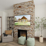 Home Plan 1964 upgraded fireplace from our 3D tour.