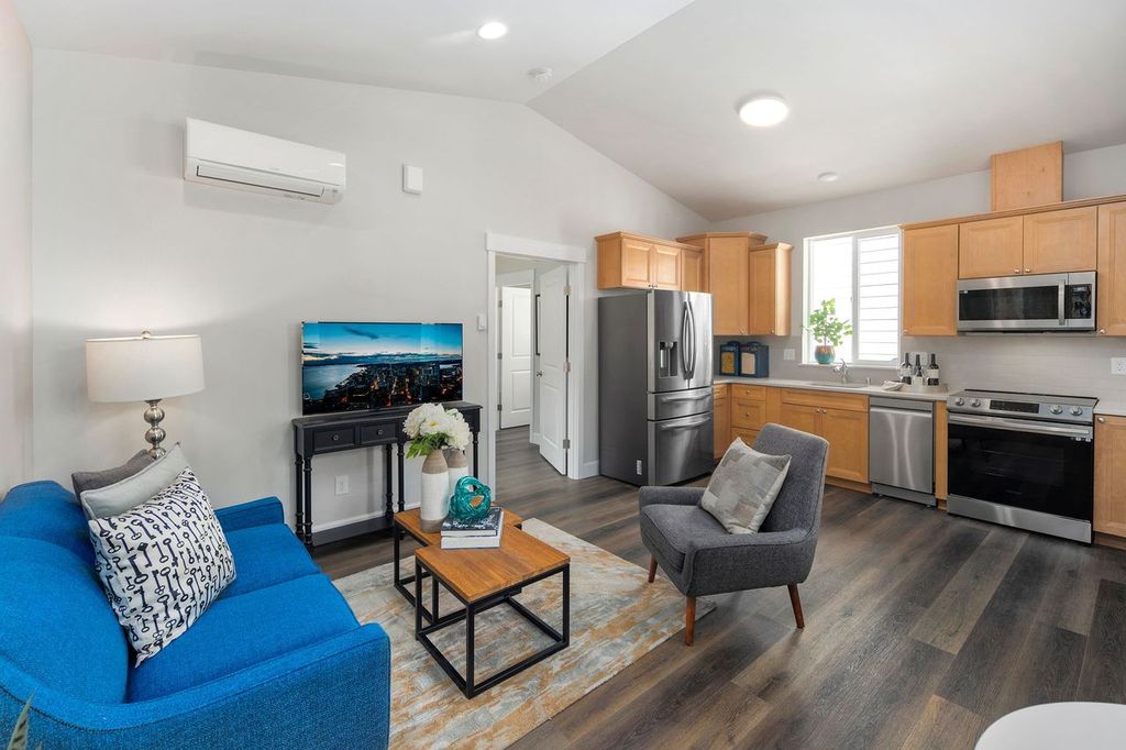 HiLine Homes interior living and kitchen ADU build.