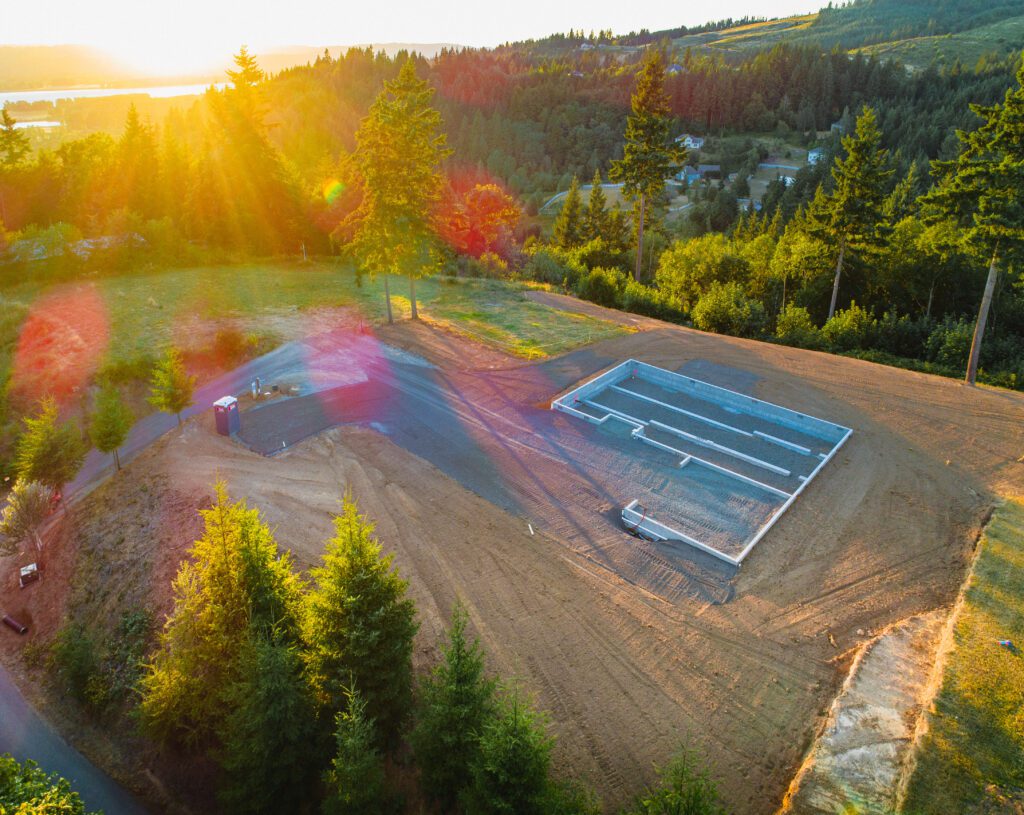 HiLine Homes foundation poured for new home build.