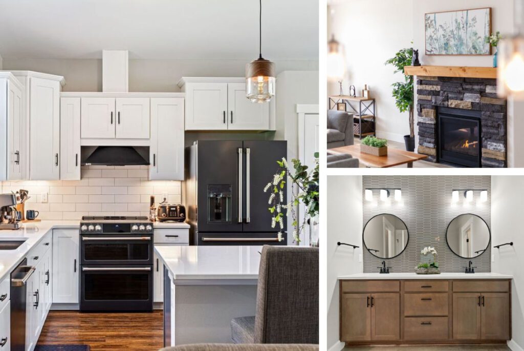 HiLine Homes interior home inspiration collage.