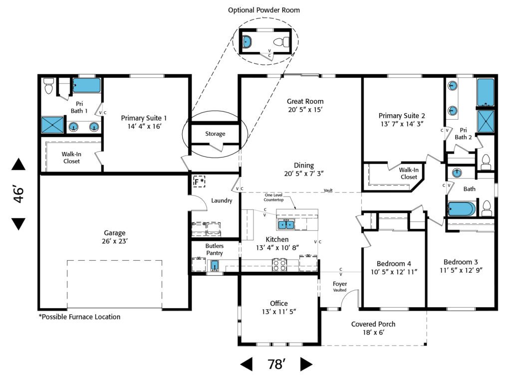 Home Plan 2494A layout.