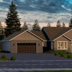 Home Plan 2494A Enhanced Elevation with Detached RV Garage.