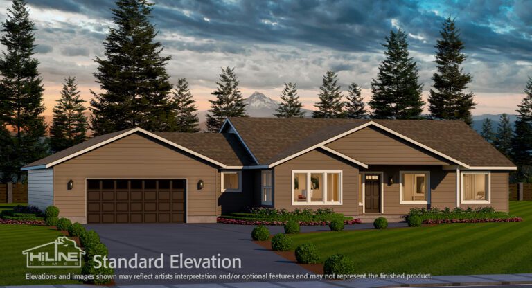 Home Plan 2494A Standard Elevation.