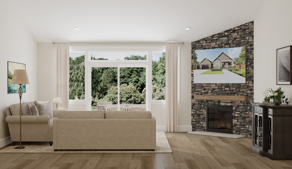 Home Plan 2494A living room.