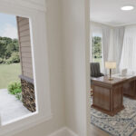 Home Plan 2494A entry and office.