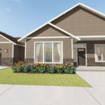 Home Plan 2494A 3D front exterior with upgrades.