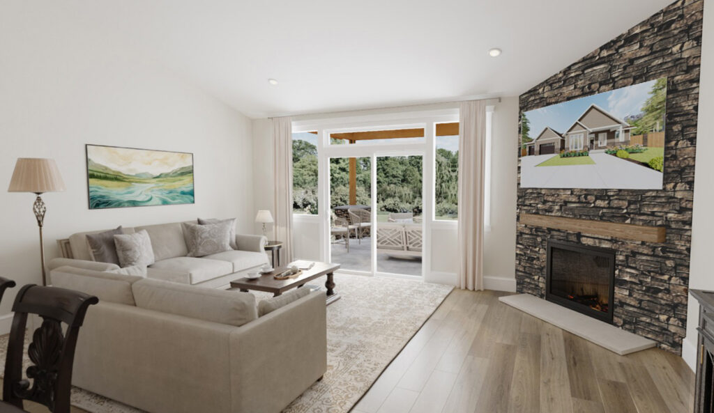 Home Plan 2494A living room.