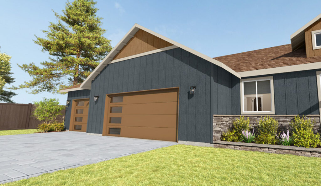 Home Plan 1793A exterior garage upgrades.