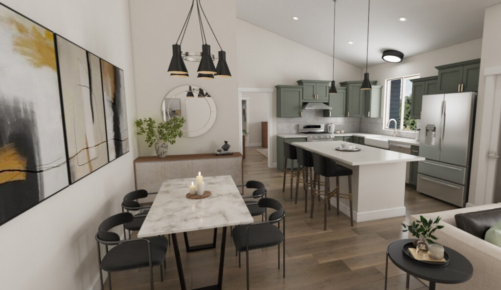 Home Plan 1793B dining and kitchen room.