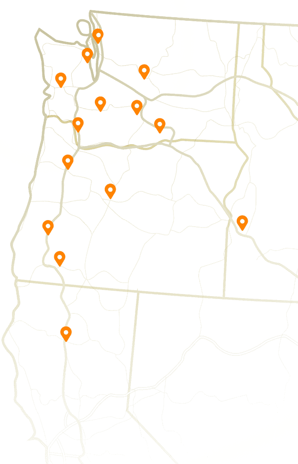 HiLine Homes locations map.