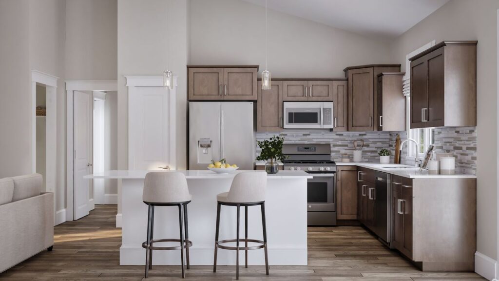 A modern kitchen with luxury accents.