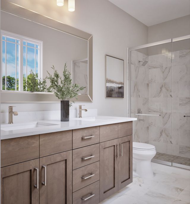 Modern luxury bathroom interior.