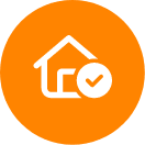 Home with Checkmark icon.