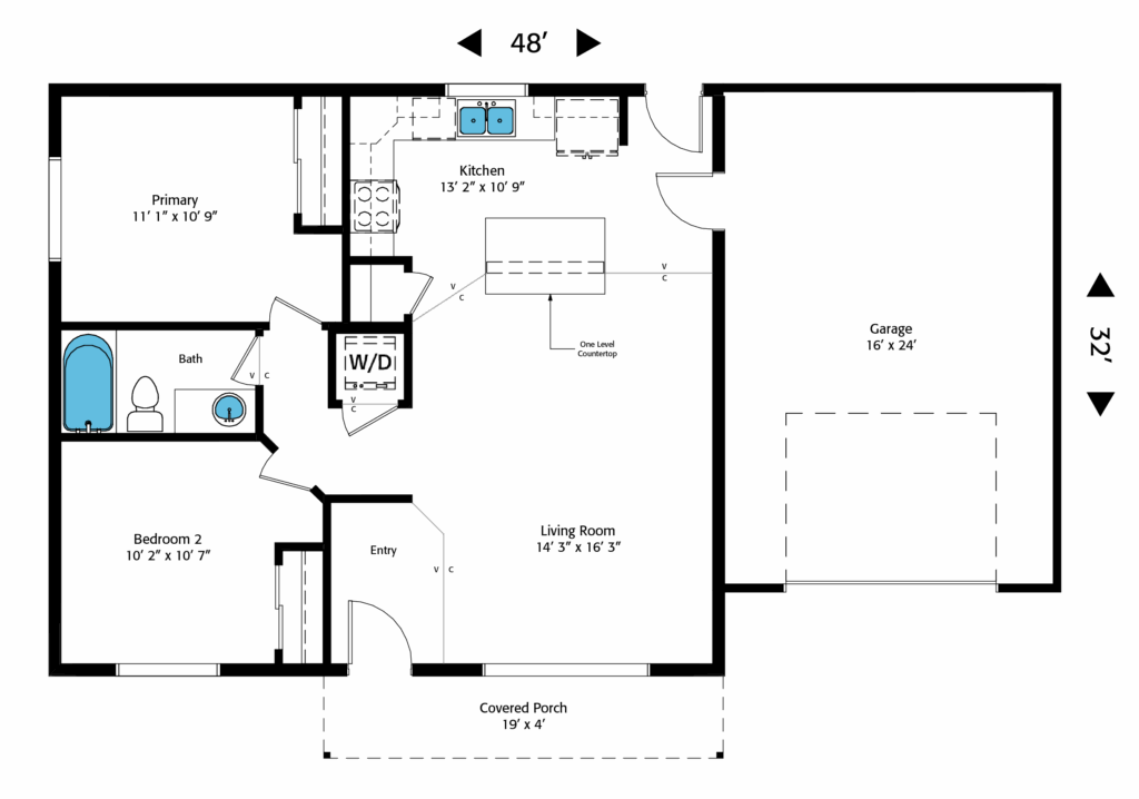 HiLine Homes Home Plan 896 right orientation