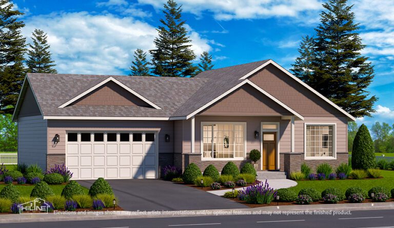 Home Plan 896 rendering with optional features.