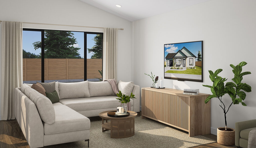 Home Plan 896 living room.