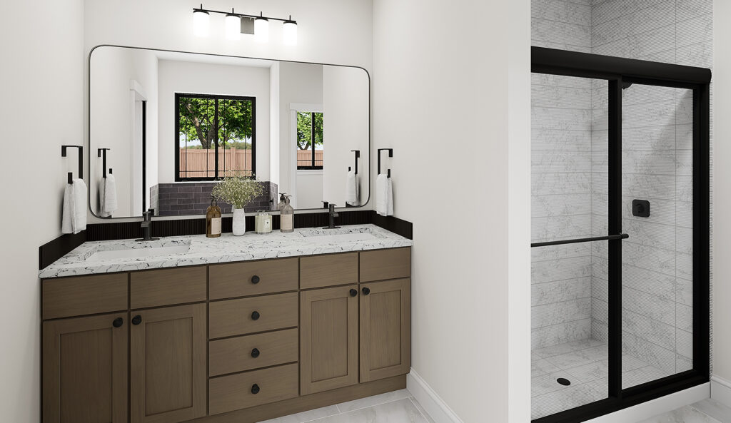 Home Plan 2319 primary suite bath.
