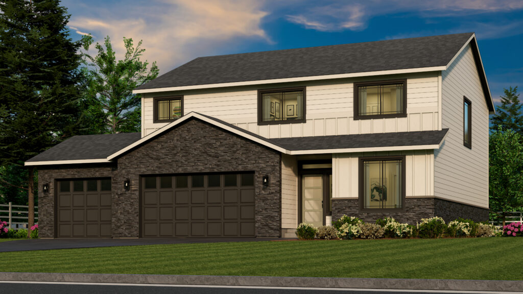 Customized exterior of home plan 2580.